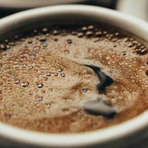 Steel City Blend brewed coffee close up of coffee cup