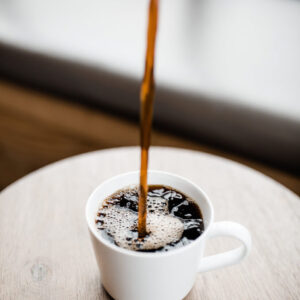 Black Canyon Blend coffee being poured into a coffee cup