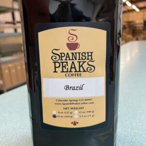 Spanish Peaks Coffee Brazil coffee beans in bag